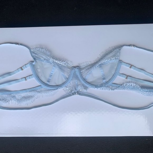 Bluebella Alexandra Bra Longline Blue Mesh Lace Underwired 34C - Picture 2 of 5